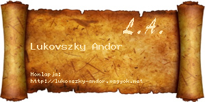 Lukovszky Andor névjegykártya