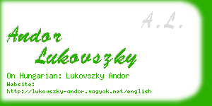 andor lukovszky business card